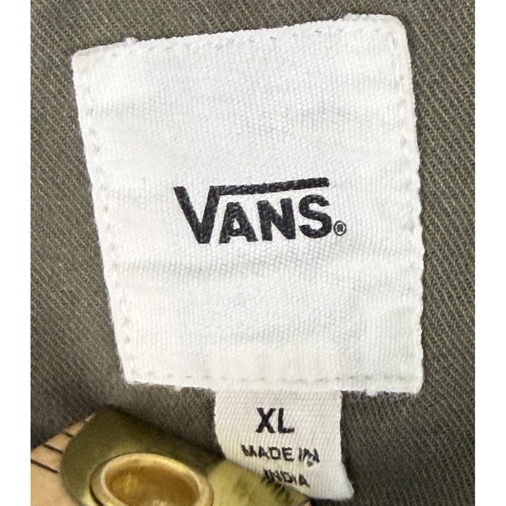 Vans Cropped Olive Green Women Jacket Sz XL Black Hood Utility Skater Grunge Y2K - Picture 3 of 8